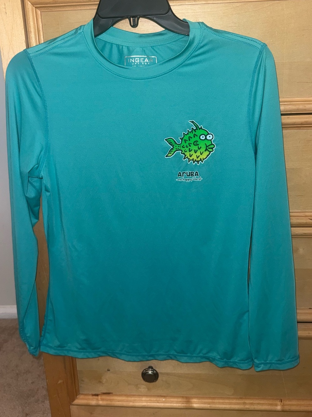 Ingear Teal Long Sleeve Performance Shirt/ Rash guard